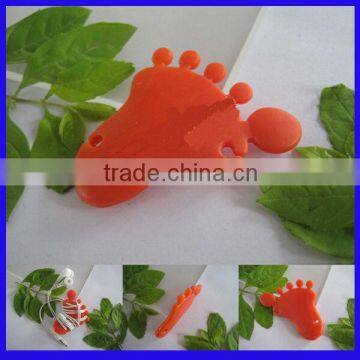 Hong kong foot shape silicone earphone cable winder for wholesales