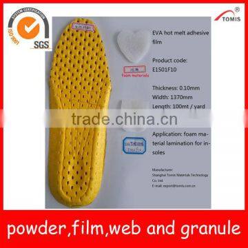 EVA hot melt adhesive film for foam materials lamination for insoles