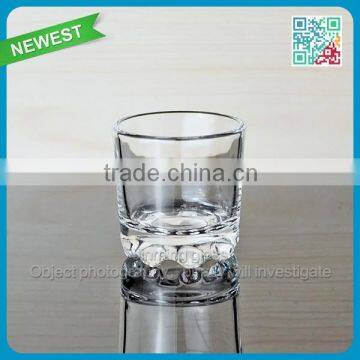 Promotional wholesale unleaded glass cups transparent custom logo glassware thick waves bottom shot glass cup