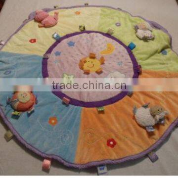 baby round with animal plush play mat /baby crawl mat/Multifunction Soft Baby Play Mat