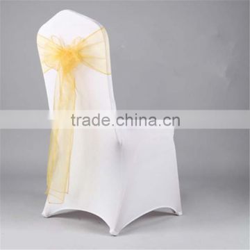 18*270cm Yellow organza chair sashes plain dyed organza fabric for banquet wedding Party Decoration Bow, home and hotel