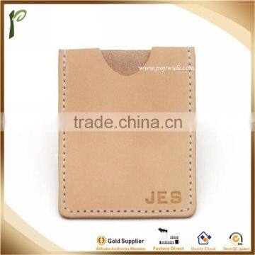 Popwide Hot Sale Geniune Leather Card Holder with Money Clip