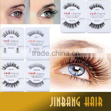 Best Selling Premium Private Label Red Cherry Individual Eyelash Extension Handmade Human Eyelashes Black False Eyelashes