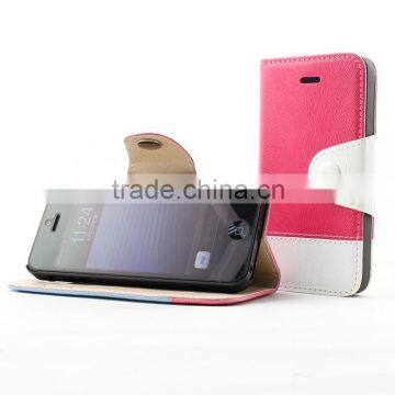 Popular and elegant standing flip leather mobile phone case for iphone 5