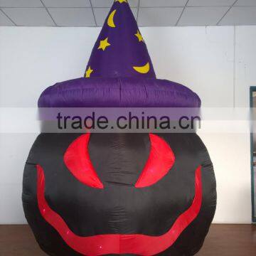 DJ-XT-13 Inflatable Black Pumpkin Small Pumpkin in Halloween Wear Hat in Smile photo-2
