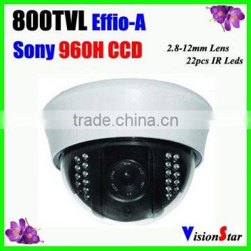 22 Pcs IR Leds Dome CCTV Camera OSD Menu 3DNR 4-9mm Manual Zoom Lens Plastic Cover Indoor Sony Effio-A 800TVL Vision Star