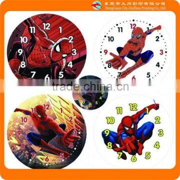  China hot sale cute paper clock face printing with spider-man