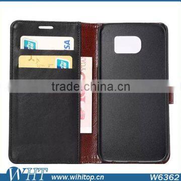 Retro Leather Flip Wallet Case for Galaxy S6,Crazy Horse Pattern for S6 Protective Case photo-6
