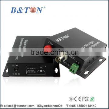 Analog Audio Video Converter Fiber Optic Transmitter & Receiver. 1CH Audio + Data + Fiber Port. Single Fiber photo-2