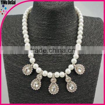 The big fashion necklace diamond pendant freshwater pearl necklace