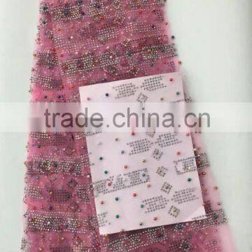 CL60017 2016 Chowleedee High Quality Top Fashion Latest Design Scattered Tulle Lace With Stone and Pearl photo-5