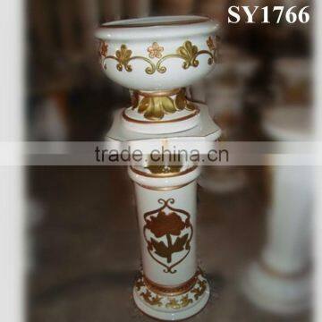 36 inches white roman column garden pot