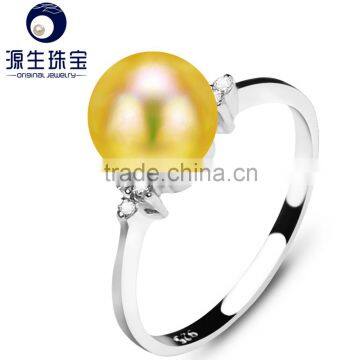 Yuansheng Original New Design Pearl Ring Designs for Girls 18K Gold With Zircon