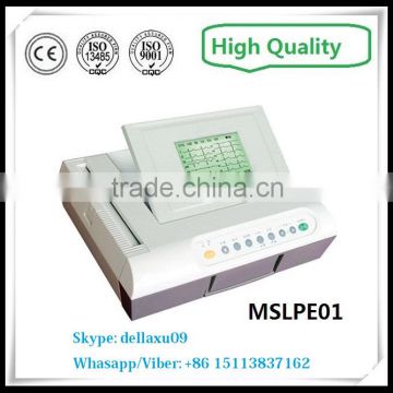 High voltage cheap portable price of the twelve channels ecg machine with CE approved (MSLPE01)