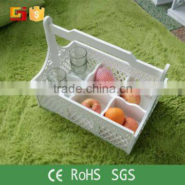 Sets decorative detachable wood square basket tray