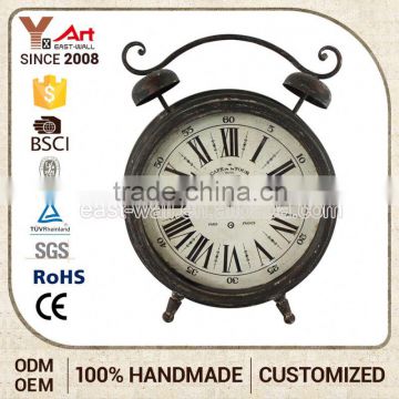 Custom Tag Rustic Vintage Iron Small Table Clocks