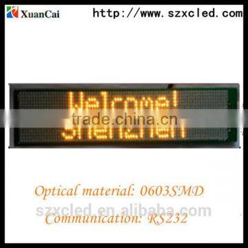 P2.5mm indoor 16*80 yellow color muti-line led display