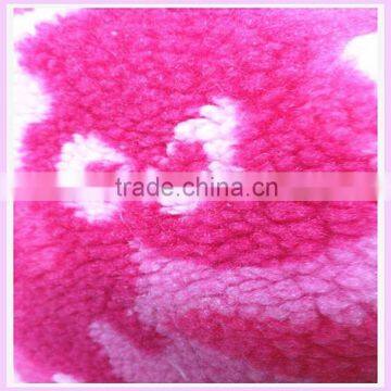 jacquard white and red cheap sherpa fabric polyester price per meter