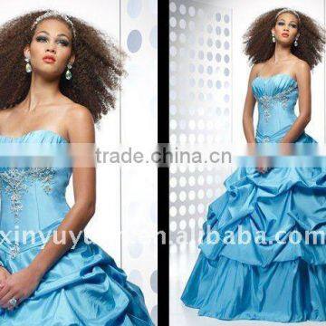 Newest Arrived Taffeta & Applique ball gown Quinceanera dress ADQ-45