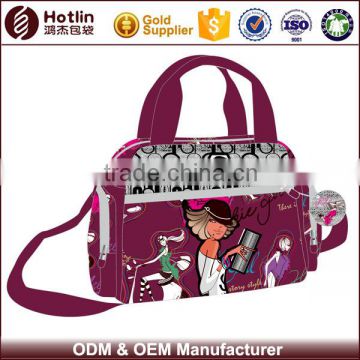 Printed customized canvas duffle canvas sportbag for lady