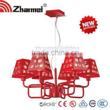 Red Chandelier Modern E14 40W*6 Pendant Lamp,pendant light