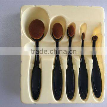 Custom Oval #3 4 5 8 10 Soft Nylon Hair Make up Cosmetic Travel Brush Set photo-2