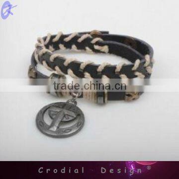 2013 Cheap Wholesale Fashion Cross Bracelet Leather Bracelet With Cross Pendant For Gift