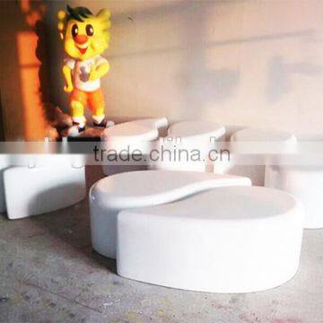 Leisure chairs Shopping Mall Fibreglass moveable fixtures/customer seats/colourful fibreglass sectional furniture