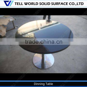 Marble top stainless steel Man made stone oval dining table