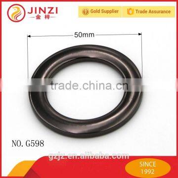 Hot sale black gun color flat metal O ring for handbags and garment