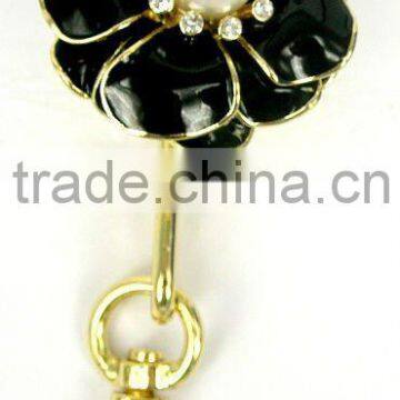 metal flower shaped key finder with matching lip gloss cosmetic container keychain, various compact case jewelry available