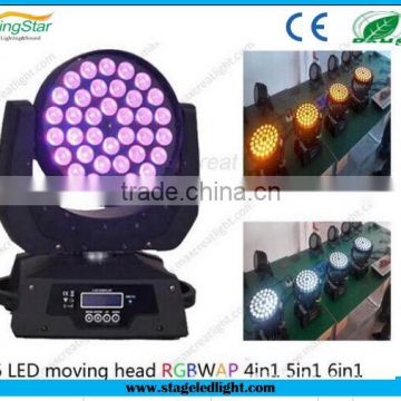 professional rgbw zoom 36x10w 4in1 led moving head wash light