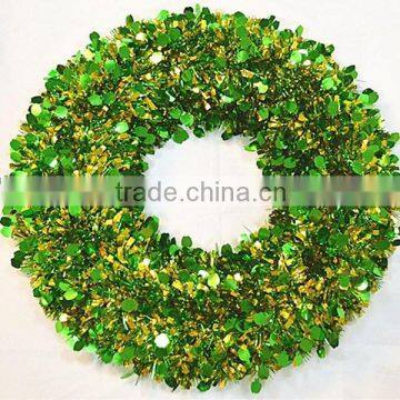 Metallic 18" Christmas Decoration Tinsel Garland PET PVC Material