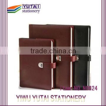 custom size locked hardcover leather office notebook