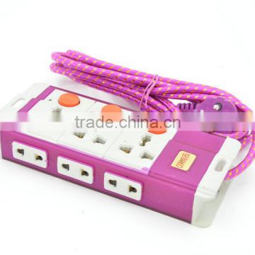 EU US type 6 way 10A 250V industrial rose extension power strip