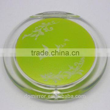 Lovely Round Ladies Cosmetic Mirror, Round Acrylic Pocket Mirror, Double Sided Round Purse Mirror photo-3