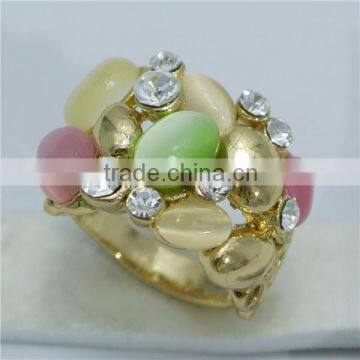 Hot Sale Fashionable 18K Gold Wedding Rings With Aquamarine