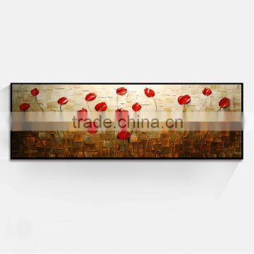 Shu1715 handmade flower pot canvas painting for bedroom