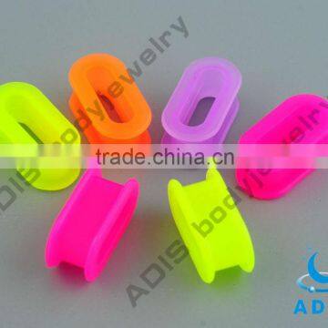 Colorful Rectangle Shape Ear Tunnel Plugs Piercings Square Silicone Flesh Tunnel photo-4