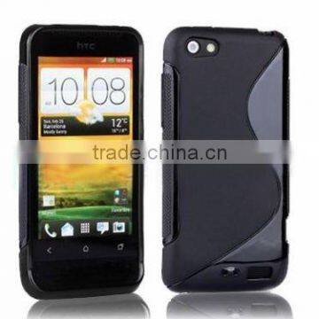 grey S-line Gel silicon Case Rubber Skin Tpu Cover For htc one v