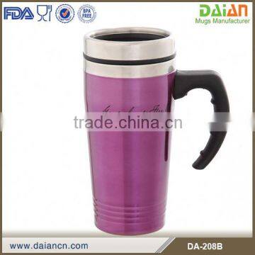 Custom starbucks thermos coffee mug with handle