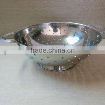 fruit basket in shiny stainless steel