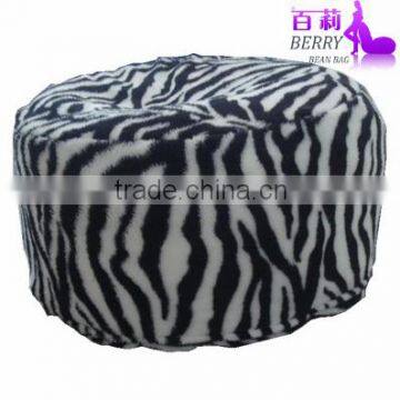 Zebra Stripe Coral Fleece Inflatable Stool Round Bed Foot Stool