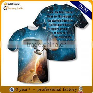 design unisex all over sublimation printing t-shirt