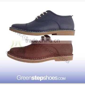 Men Genuine Leather Classic Derby Shoe Navy Blue Brown