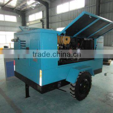 Auto Diesel Engine Towable Trailer Rotary Screw 10 Bar Mobile Compressor photo-2
