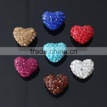 New Arrival Style Multi Color Shaped Heart Design Shamballa Beads for Beaded bracelet and shamballa jewelry                        
                                                Quality Choice