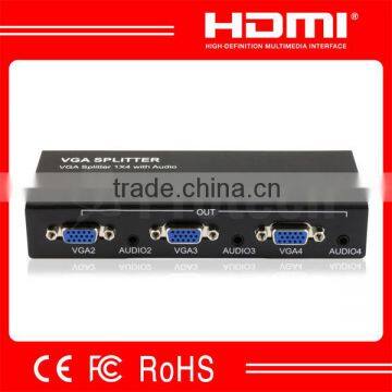 1X4 VGA Splitter with Audio Support Highest Video Amplifier Bandwith to 500MHZ