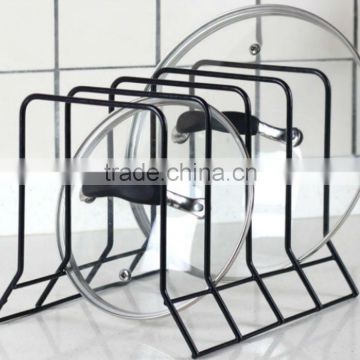 Black Metal Kitchen Bakeware Pot Lid Rack