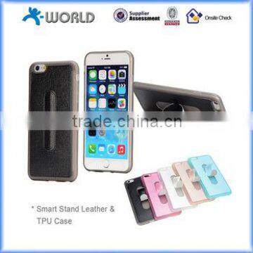 Ultrathin Leather Pouch Case for iPhone 6/6S with Smart Stand